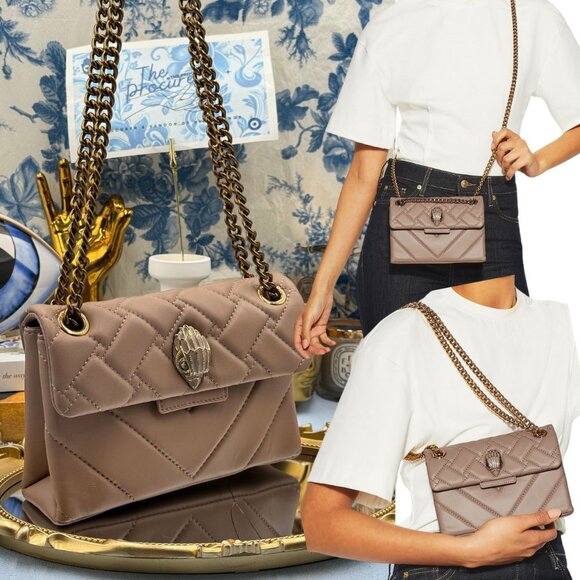 🆕 KURT GEIGER LONDON 🧿 NWOT Mini Kensington Crossbody Shoulder Bag, Taupe